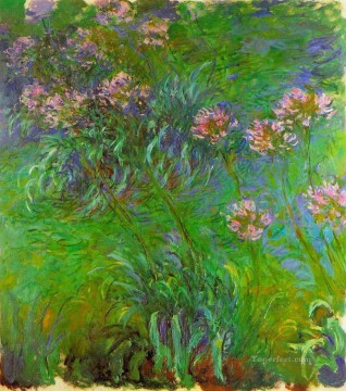 印象派の花 Painting - アガパンサス クロード・モネ 印象派の花
